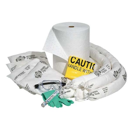 Pig Spill Kit Refill, 15 gal Volume Absorbed per Kit, Not Applicable Capacity, Box, White, 19 RFL444