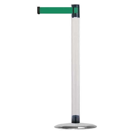 Tensabarrier Barrier Post with Belt, 7 1/2 ft Length, 38 in Post Height, No Legend, Satin Chrome TCLU-1S-STD-NO-G6X-C