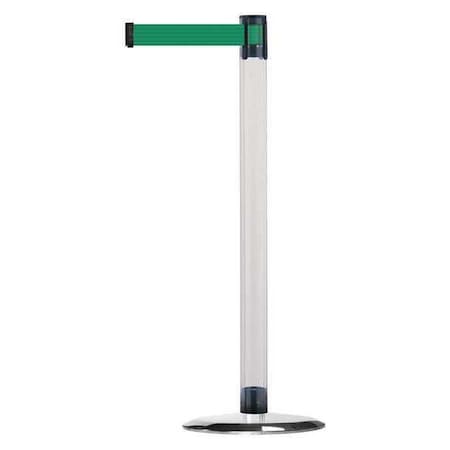 Tensabarrier Barrier Post with Belt, 7 1/2 ft Length, 38 in Post Height, No Legend, Polished chrome TCLU-1P-STD-NO-G6X-C