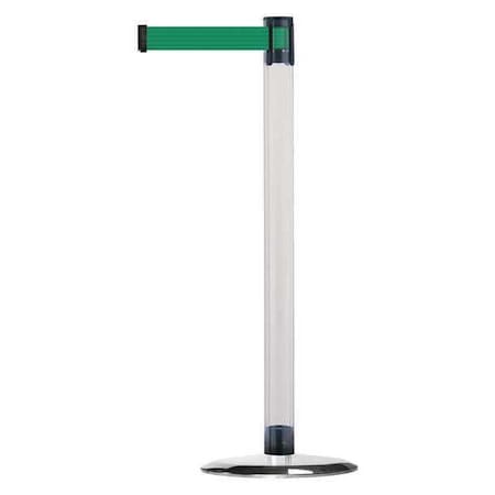 Tensabarrier Barrier Post with Belt, 13 ft Length, 38 in Post Height, No Legend, Polished chrome TCLU-1P-MAX-NO-G6X-C