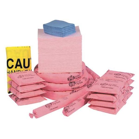 Pig Spill Kit Refill, 18 gal Volume Absorbed per Kit, Not Applicable Capacity, Box, Pink, 158 RFL328