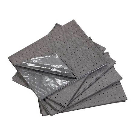 Pig Sorbent Pad, 15 gal, 31 in x 40 in, Bodily Fluids, Gray, Polypropylene HC102