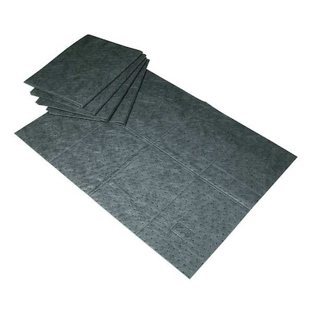 Pig Sorbent Pad, 15 gal, 30 in x 40 in, Bodily Fluids, Gray, 20 PK HC100