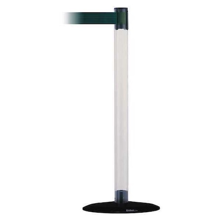 Tensabarrier Barrier Post with Belt, 7 1/2 ft Length, 38 in Post Height, No Legend, Black TCLB-33-STD-NO-G6X-C