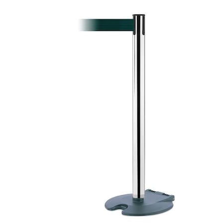 Tensabarrier Barrier Post with Belt, 7 1/2 ft Length, 38 in Post Height, No Legend, Black Wrinkle RB1-89-1P-STD-NO-G6X-C