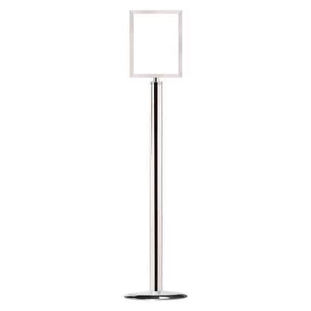 Zoro Select Sign Holder, 8-1/2In x 11In Frame, Chrome 1310U-1P-8511HD-V