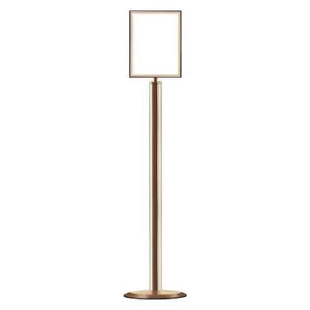 Zoro Select Sign Holder, 8-1/2In x 11In Frame, Brass 1310U-2P-8511HD-V