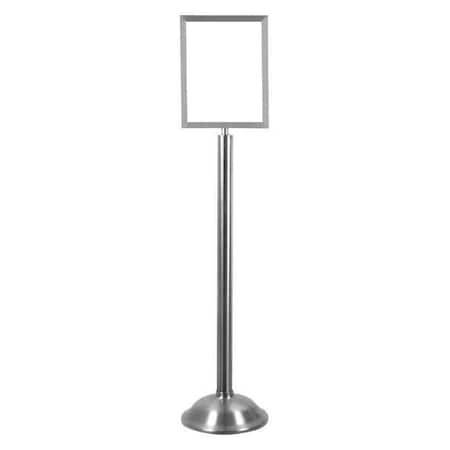 Zoro Select Sign Holder, 11In x 14In Frame, Sat Chrome 1310T-1S-1114HD-V