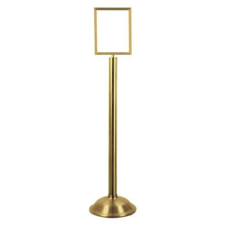 Zoro Select Sign Holder, 8-1/2In x 11In Frame, Brass 1310T-2P-8511HD-V