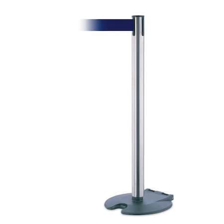 Tensabarrier Barrier Post with Belt, 7 1/2 ft Length, 38 in Post Height, No Legend, Black Wrinkle RB1-89-1S-STD-NO-L5X-C