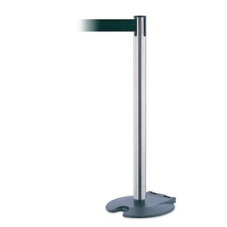 Tensabarrier Barrier Post with Belt, 7 1/2 ft Length, 38 in Post Height, No Legend, Black Wrinkle RB1-89-1S-STD-NO-G6X-C