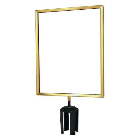 Tensabarrier Sign Frame, 14 x 11 In, Satin Brass FRAME-HDSC-2S-1114LD-V