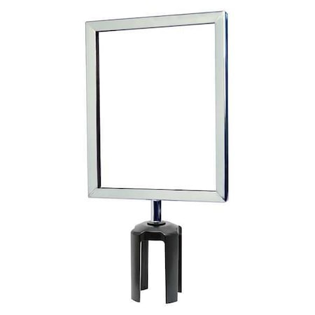 Tensabarrier Sign Frame, 11 x 8-1/2 In, Polished Chrome FRAME-HDSC-1P-8511HD-V