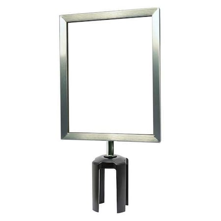 Tensabarrier Sign Frame, 11 x 8-1/2 In, Satin Chrome FRAME-HDSC-1S-8511HD-V