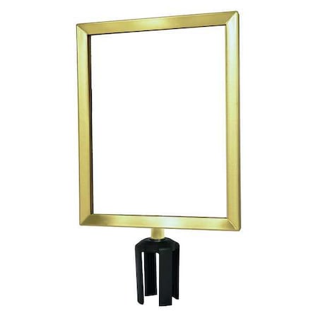 Tensabarrier Sign Frame, 14 x 11 In, Satin Brass FRAME-HDSC-2S-1114HD-V