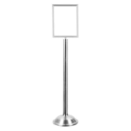 Zoro Select Sign Holder, 11In x 14 In Frame, Chrome 1310T-1P-1114HD-V