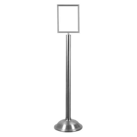 Zoro Select Sign Holder, 8-1/2In x 11In Frame, Chrome 1310T-1S-8511HD-V