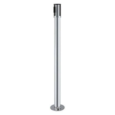 Tensabarrier Receiver Post, 40-1/2 In H, Satin Chrome 890F-1S-1S-RCV