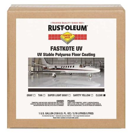 RUST-OLEUM 1 gal Floor Coating, High Gloss Finish, Clear, Solvent Base 277499