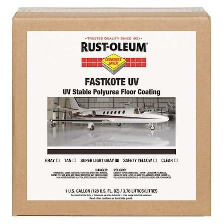 Rust-Oleum 1 gal Floor Coating, High Gloss Finish, Light Gray, Solvent Base 278494