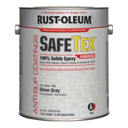 Rust-Oleum 1 gal Floor Coating, Anti-Slip, Gloss Finish, Silver Gray, Solvent Base AS6582425