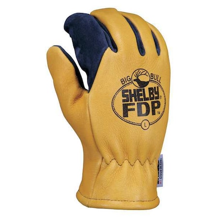 Shelby Firefighters Gloves, L, Bl/Gld, PR 5280G