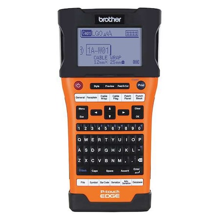 Brother Portable Label Printer, Handheld, Auto-Cutter and-Piece Connectivity, Carrying Case, USB Interface PT E500