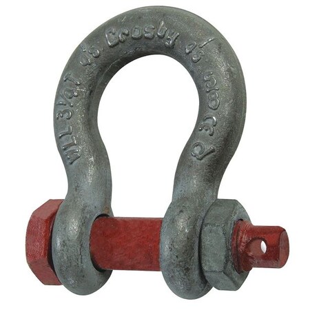 Msi Shackle, 6500 lb., Slvr, Steel MSI-7300-3.25T-SHACKLE