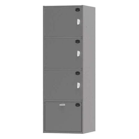 Sentinel Duty Bag Locker, 24 in W, 36 in D, 72 in H, (1) Wide, (4) Tier, Gray DLK24367213KNAA