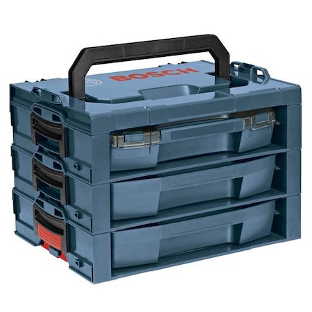 Bosch Tool Case with 3 compartments, Plastic, 12 in H x 13 1/2 in W L-RACK
