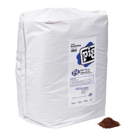 Pig Granular Sorbent, 8 gal Absorbed per Package, 15 lb Bag, Industrial Peat Moss, Not Scented, Brown PLP404