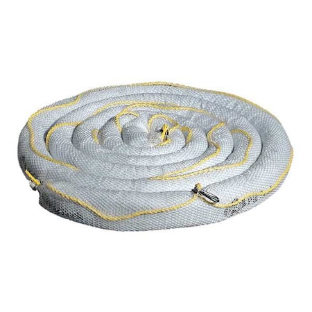 Pig Sorbent Boom, 16 gal, 3 in x 20 ft, Oil, White, 4 PK BOM407