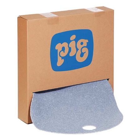 Pig Sorbent Pad, 6 gal, 22 in Dia., Universal, Blue, 25 PK BLU255