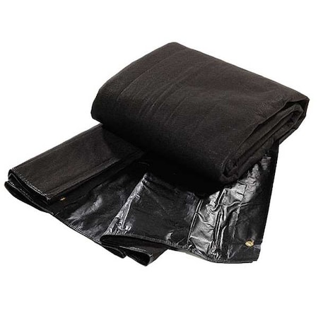 Pig Sorbent Pad, 12 gal, 10 ft x 10 ft, Oil, Black, Polyethylene, Polypropylene MAT445