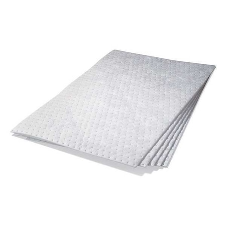 Pig Sorbent Pad, 2 gal, Oil, White, 5 PK MAT497