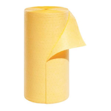 Pig Sorbent Roll, 40 gal, 30 in x 300 ft, Universal, Yellow, Polypropylene MAT606