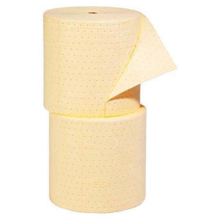 Pig Sorbent Roll, 40 gal, 15 in x 150 ft, Universal, Yellow, Polypropylene MAT625