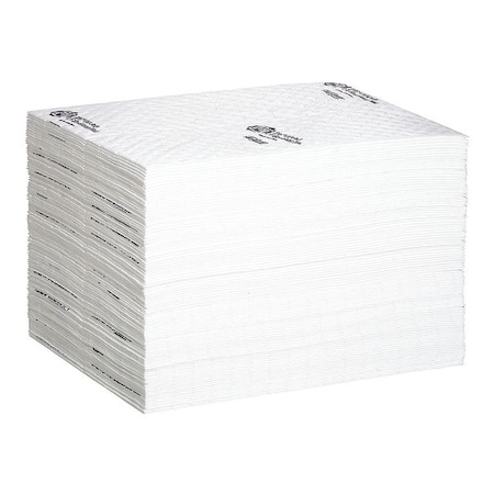 Pig Sorbent Pad, 22 gal, 16 in x 20 in, Oil, White, Polypropylene MAT4105
