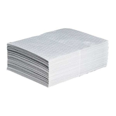 Pig Sorbent Pad, 11 gal, 15 in x 20 in, Oil, White, 50 PK MAT415