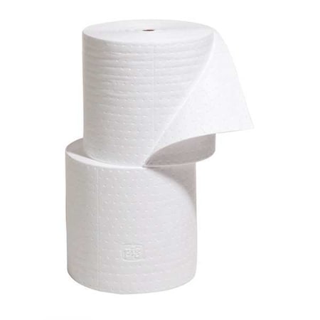 Pig Sorbent Roll, 40 gal, 15 in x 150 ft, Oil, White, 2 PK MAT425