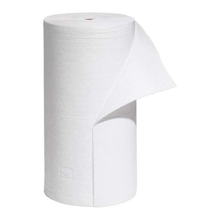 Pig Sorbent Roll, 42 gal, 30 in x 200 ft, Oil, White, Polypropylene MAT461