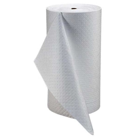 Pig Sorbent Roll, 40 gal, 30 in x 150 ft, Oil, White, Polypropylene MAT212