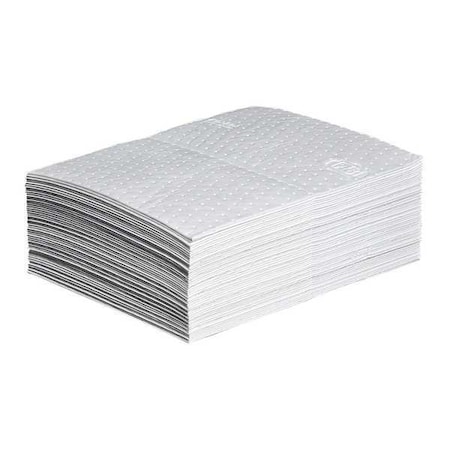 Pig Sorbent Pad, 11 gal, 15 in x 20 in, Oil, White, Polypropylene MAT414