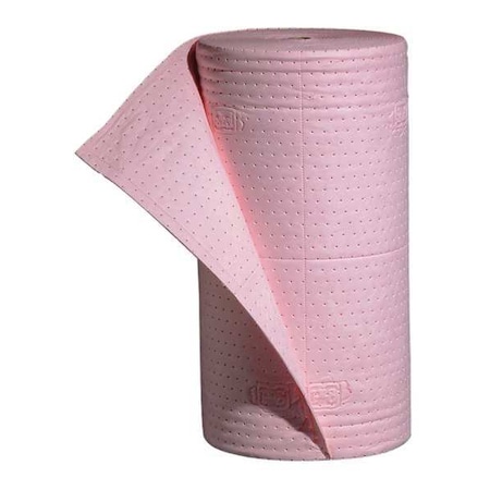Pig Sorbent Roll, 40 gal, 30 in x 150 ft, Universal, Pink, Polypropylene MAT309
