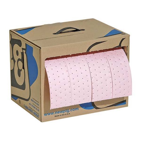 Pig Sorbent Roll, 8 gal, 15 in x 60 ft, Universal, Pink, Polypropylene MAT342