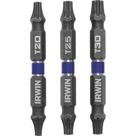 Irwin DblEndedDriverBit, 0.25" Hex, L:2.5", PK3 IWAF32DETX3