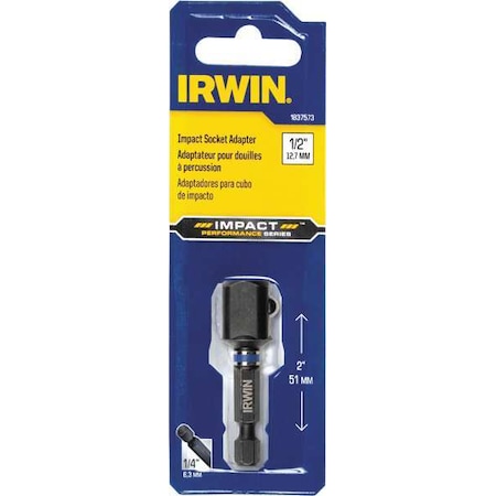 Irwin Socket Adapter, SAE or Metric, 1 pcs, Black Oxide IWAF36212B10