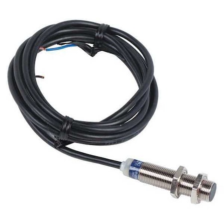 Telemecanique Sensors Cylindrical, Inductive Proximity Sensor, 12 mm Dia., Brass, 2 m, Bare Wire, 2 Wires, Shielded XS512B1MAL2