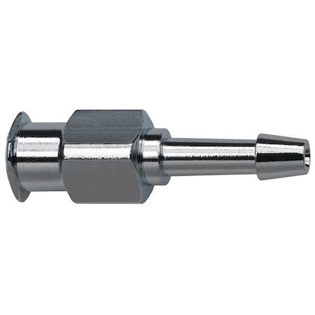 Zoro Select Luer Lock Barb Adapter, Female, Plated Brass, Silver G506