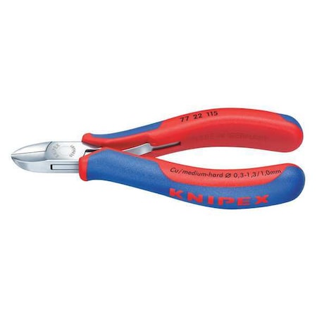 KNIPEX 4 1/2 in 77 Diagonal Cutting Plier Flush Cut Oval Nose Uninsulated 77 22 115